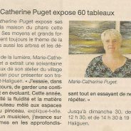 Marie-Catherine Puget expose 60 tableaux – Ouest-France – 26 juillet 2017