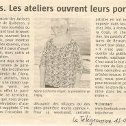 Artistes. Les Ateliers ouvrent leurs portes – Le Télégramme – 15 septembre 2017